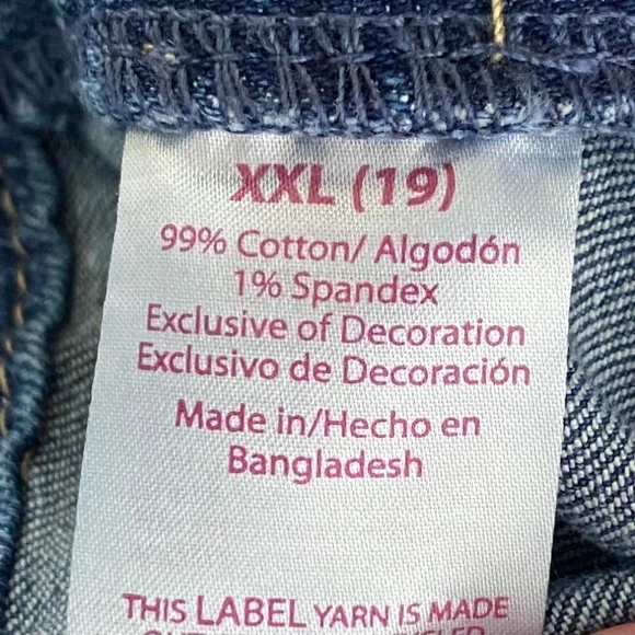 No Boundaries XXL 2X 19 Juniors Overall Shorts Romper Jean Denim Distressed - Picture 4 of 5